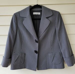 Tahari Arthur S. Levine Black and White Linned Blazer Size: 12